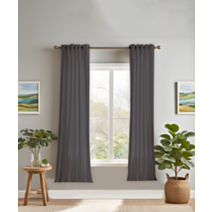 Rideau occultant 140 x 180 cm gris foncé - MAISON BONHEUR