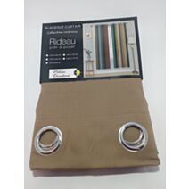 Rideau occultant porte 140 x 280 cm marron clair