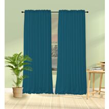 Rideau Oxford polyester 140 x 240 cm bleu océan - MAISON BONHEUR