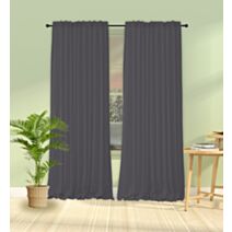 Rideau Oxford polyester 140 x 240 cm gris foncé - MAISON BONHEUR