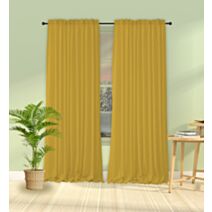 Rideau Oxford polyester 140 x 240 cm jaune moutarde - MAISON BONHEUR