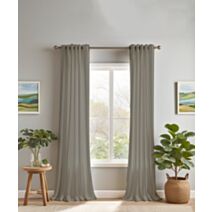 Rideau velours uni 140 x 240 cm gris argenté - MAISON BONHEUR 
