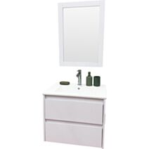 Meuble salle de bain Tina avec miroir, 60 cm blanc - AHOME