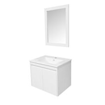 Meuble salle de bain Lola avec miroir, 60 cm blanc - AHOME