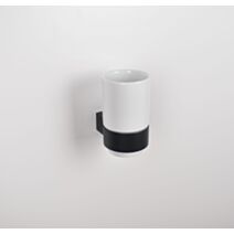 Porte-gobelet en céramique/aluminium noir mat 46 x 29 x 35 cm