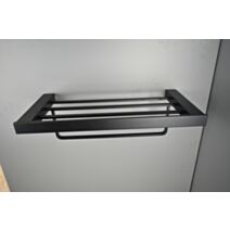 Étagère à-serviettes en aluminium noir mat 67 x 32 x 39 cm