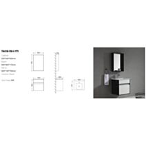 Meuble salle de bain Mona avec miroir 53 x 45 x 55 cm