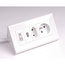 Bloc triangle 1x2P + 1x2P+t + 1USB + inter