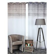 Voilage imprimé contrasté taupe 140 x 240 cm - CARPENTIER