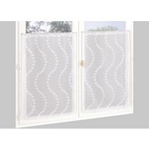 Vitrage jacquard reliéfé vague 60 x 90 cm blanc - CARPENTIER