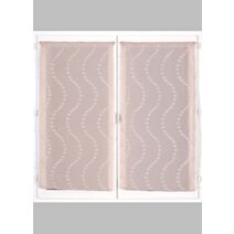 Vitrage jacquard reliéfé vague 60 x 160 cm vieux rose - CARPENTIER