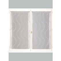 Vitrage jacquard reliéfé vague 60 x 120 cm gris - CARPENTIER