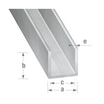 Profilé U alu brut 10 x 13 x 10 x 1,5 mm int.10 2m - CQFD