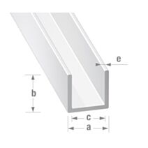 Profilé alu laqué U blanc 15 x 15 x 15 x 1,5 mm int.12 2m - CQFD