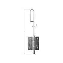 Verrou baïonnette D12 pêne 200mm zingué - CQFD