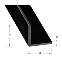 Cornière alu laqué noir 15 x 15 x 1,5 mm 2,5m - CQFD