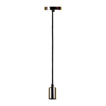 Suspension cordon électrique tissu H100 cm métal noir/chromé - OSTARIA