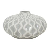 Vase céramique texturé Ø15,5 x H8,5 cm gris - OSTARIA