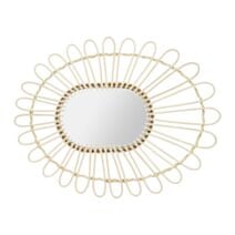Miroir ovale Flower 47 x 60 cm rotin naturel - OSTARIA