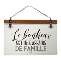 Décoration murale plaque Famille 35 x 33 cm métal/bois - OSTARIA