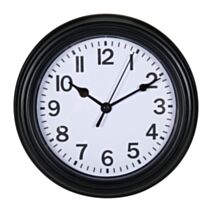 Horloge plastique Cadran Ø22 cm noir - OSTARIA