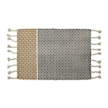 Tapis décoratif Géométrique 90 x 60 cm coton noir/marron - OSTARIA