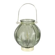 Lanterne led Jane Ø15 x H27 cm métal doré /verre vert - OSTARIA