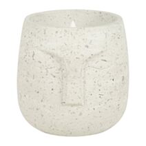 Bougie led Face 12 x 13 x 12 cm ciment gris - OSTARIA