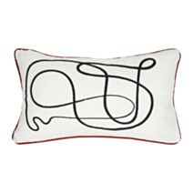 Coussin Abstrait 50 x 30 cm coton blanc - OSTARIA
