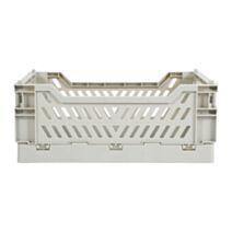 Caisse de rangement pliable 25,5 x 10 x 10 cm plastique grise - OSTARIA