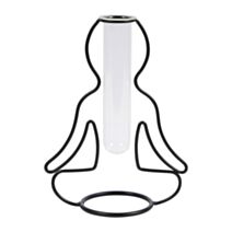 Soliflore en verre et métal Yoga 15 x 14 x 20 cm - OSTARIA