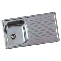 Evier inox anti-rayures 1 cuve + 1 égouttoir avec bonde - BANKA