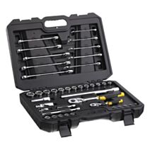 Coffret de douilles ¼’’ + ½’’ + clés mixtes - jeu de 41 pièces - STANLEY
