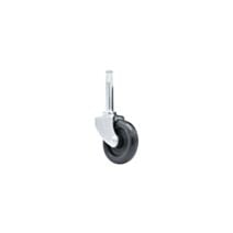 Roulette pivotante à tige douille caoutchouc noir Ø37mm charge 10kg - CIME