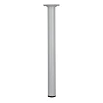 Pied rond D30mm Acier blanc. H.350mm