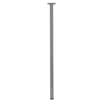 Pied carré 25x25mm Acier époxy gris alu H.700mm