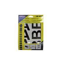 Pochette lettres adhesives couleur noires 60mm