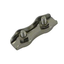 2 serre-cable plat 2 boulons inox AISI 316 ø3mm