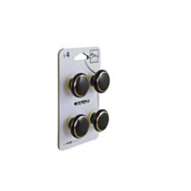 Set de 4 boutons de meuble Cosy noir/or porcelaine - BAR PLUS