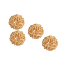 Set de 10 boules décoratives en rotin 3 cm écru - HOMEA