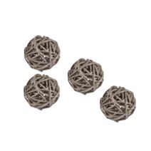 Set de 10 boules décoratives en rotin 3 cm gris clair - HOMEA