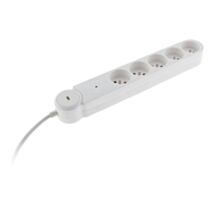 Bloc parafoudre 5x16A + interrupteur 1,4 m 3G1,0 fiche plate blanc - ZENITECH