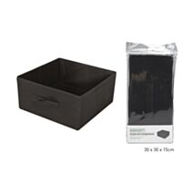 Cube de rangement pliable noir 30 x 30 x 15 cm - KB8