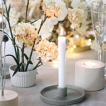 Set de 10 bougies chauffe-plat et 4 bougies chandelle 20 cm blanc - HOMEA
