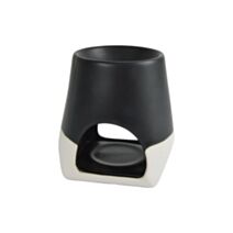 Brûle-parfum céramique cheminée Ø10 x 10,5 cm noir/naturel - HOMEA