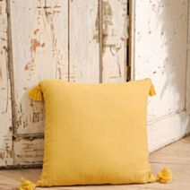 Coussin Spirit garden 40 x 40 cm gaze de coton ocre - TODAY