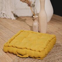 Coussin de sol Spirit garden 40 x 40 x 10 cm gaze de coton ocre - TODAY