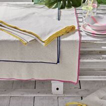 Nappe 140 x 240 cm coton lavé finition bourdon assortiment - MAISON LEFEBVRE
