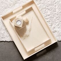 Set de 2 plateaux rectangulaires Simplicity bois naturel - LA FACTORY
