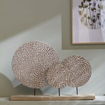 Déco à poser Mango Wood 53 x 36 cm bois manguier sculpté beige - LA FACTORY